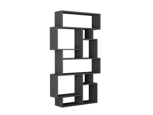 Bibliothèque en bois "Karmato" - 96 x 25 x 168 cm - Gris anthracite