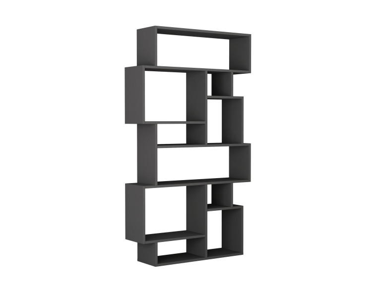 Bibliothèque en bois "Karmato" - 96 x 25 x 168 cm - Gris anthracite