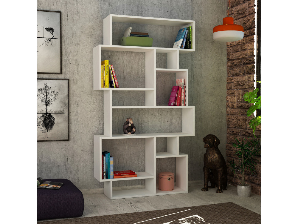 Bibliothèque en bois "Karmato" - 96 x 25 x 168 cm - Blanc