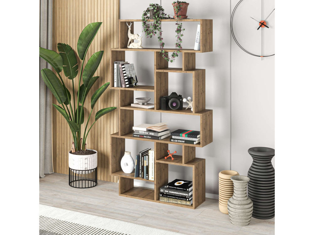 Bibliothèque en bois "Karmato" - 96 x 25 x 168 cm - Marron
