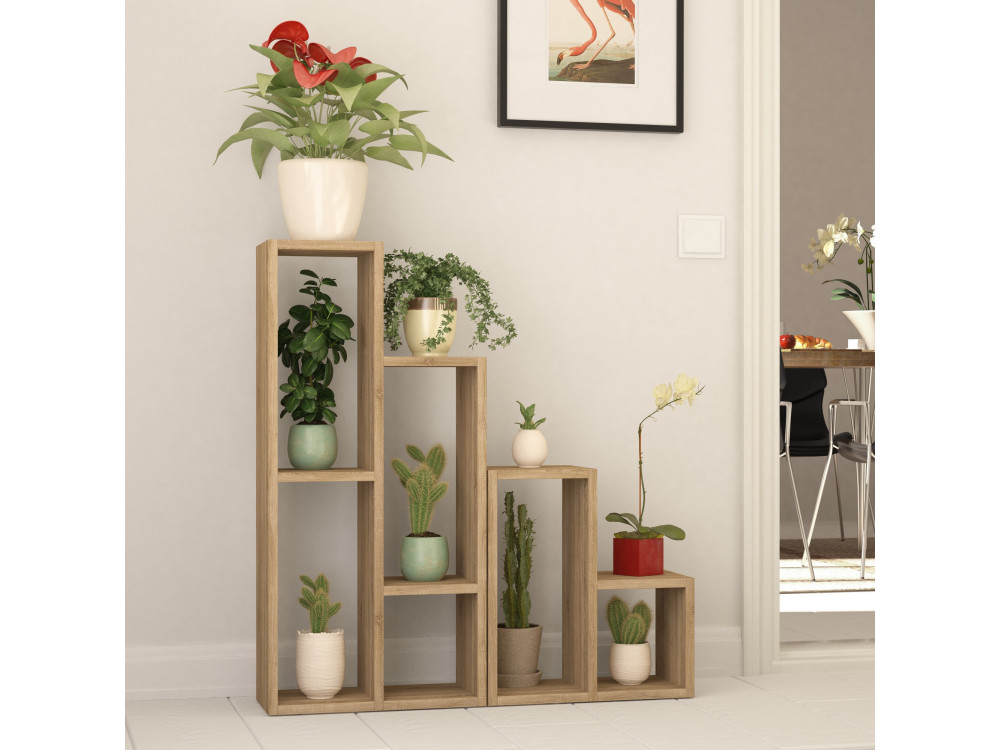 Bibliothèque en bois "Sule" - 42 x 20 x 89 cm - Chêne