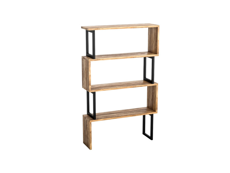 Bibliothèque en bois "Ceylan" - 80 x 22 x 128 cm - Noyer