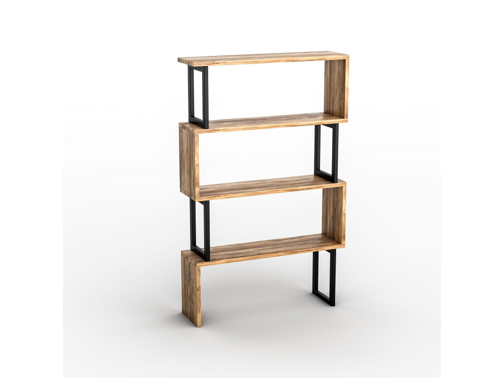 Bibliothèque en bois "Ceylan" - 80 x 22 x 128 cm - Noyer