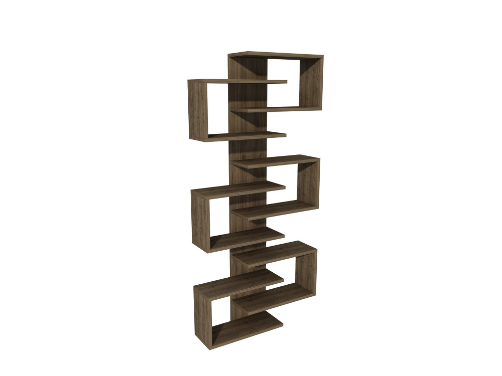 Bibliothèque en bois "Lotus" - 75 x 21 x 161 cm - Noyer