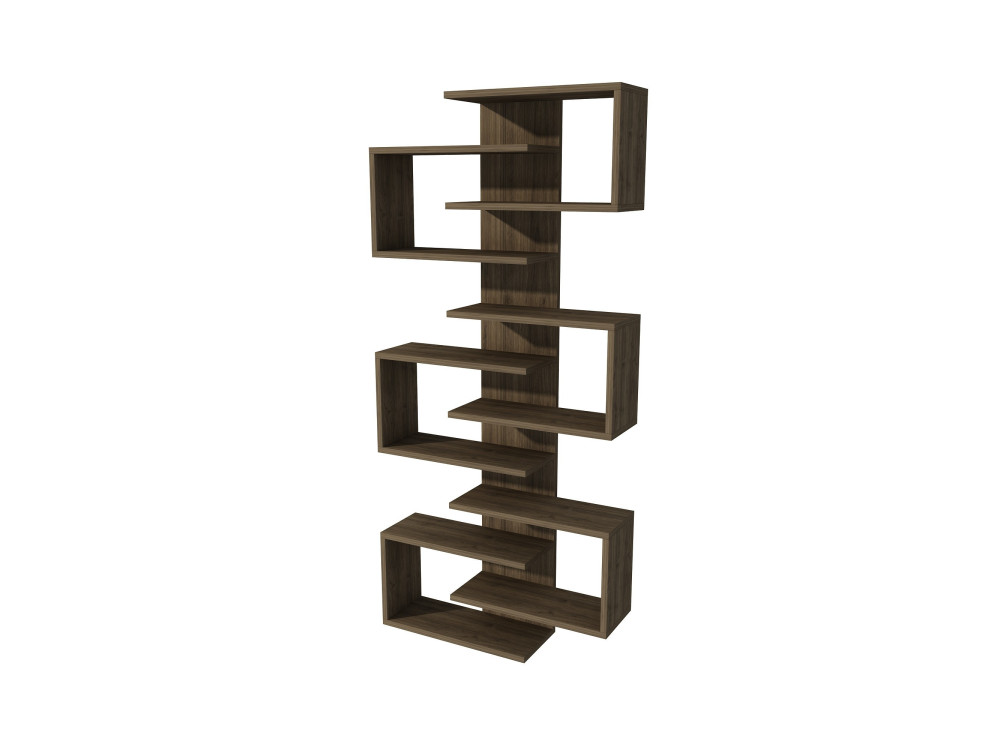 Bibliothèque en bois "Lotus" - 75 x 21 x 161 cm - Noyer