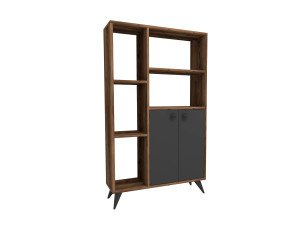 Bibliothèque en bois "Meldan" - 80 x 25 x 135 cm - Noyer Clair, Anthracite