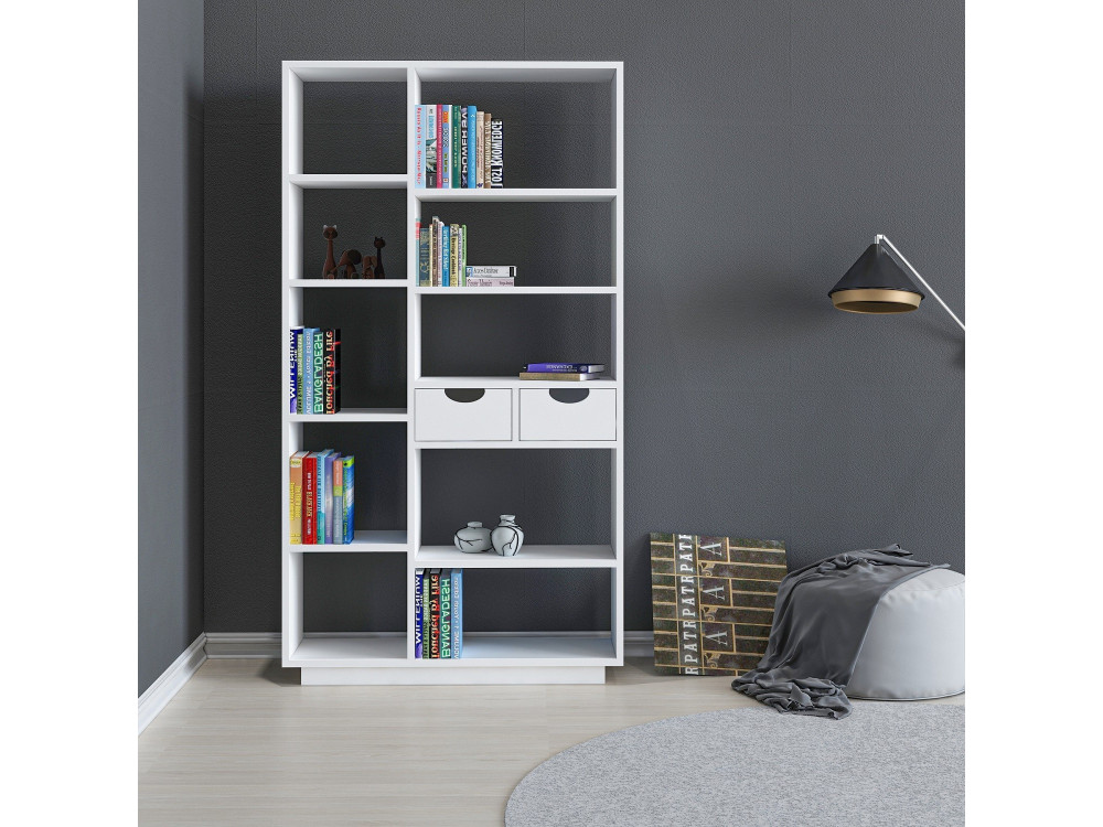 Bibliothèque en bois "Luma" - 80 x 25 x 188 cm - Blanc