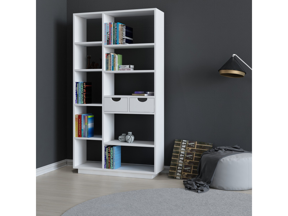 Bibliothèque en bois "Luma" - 80 x 25 x 188 cm - Blanc