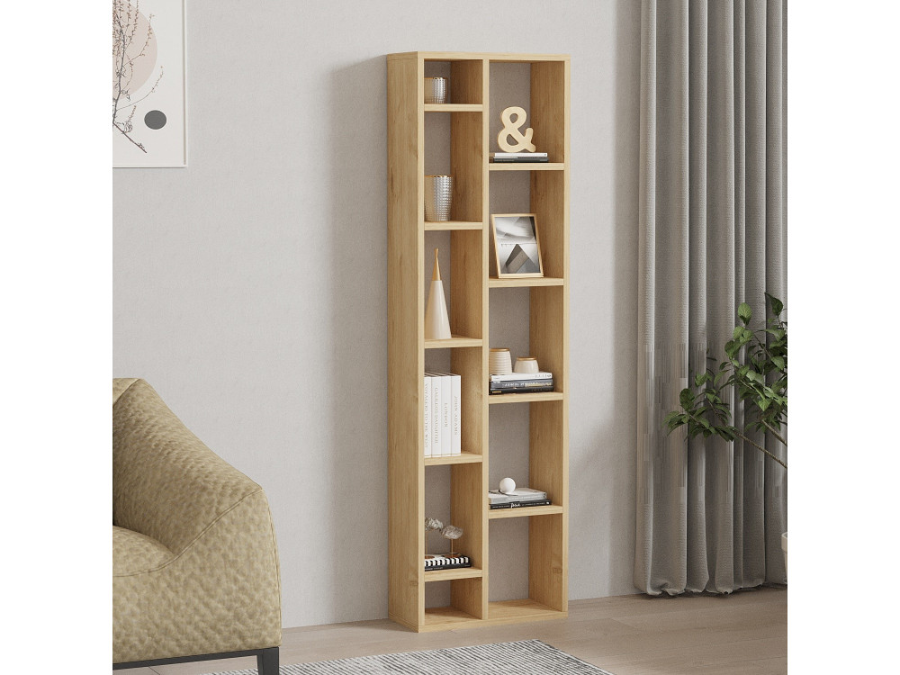 Bibliothèque en bois "Tomi" - 45 x 20 x 150 cm - Chêne Saphir