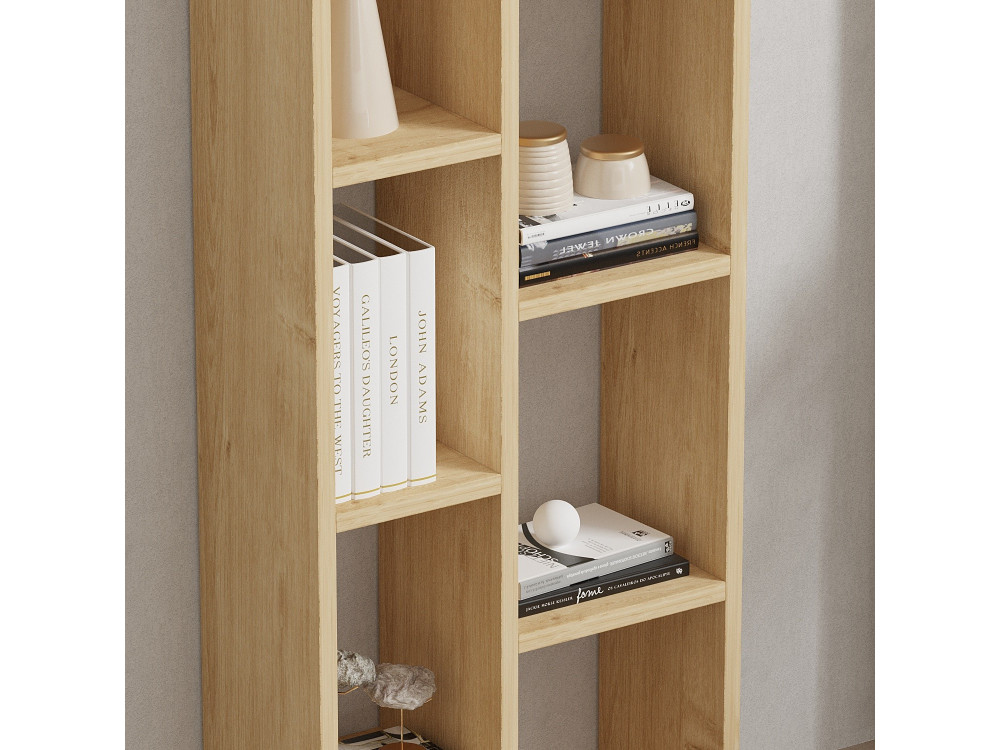Bibliothèque en bois "Tomi" - 45 x 20 x 150 cm - Chêne Saphir