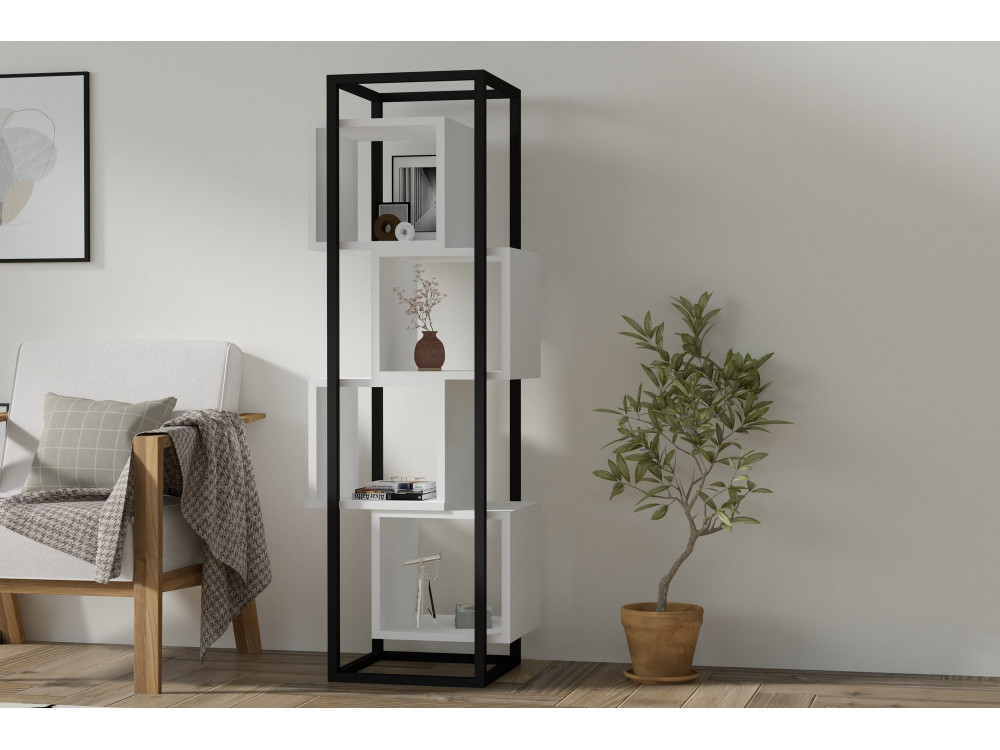 Bibliothèque en bois "Rabant" - 44 x 29 x 140 cm - Blanc