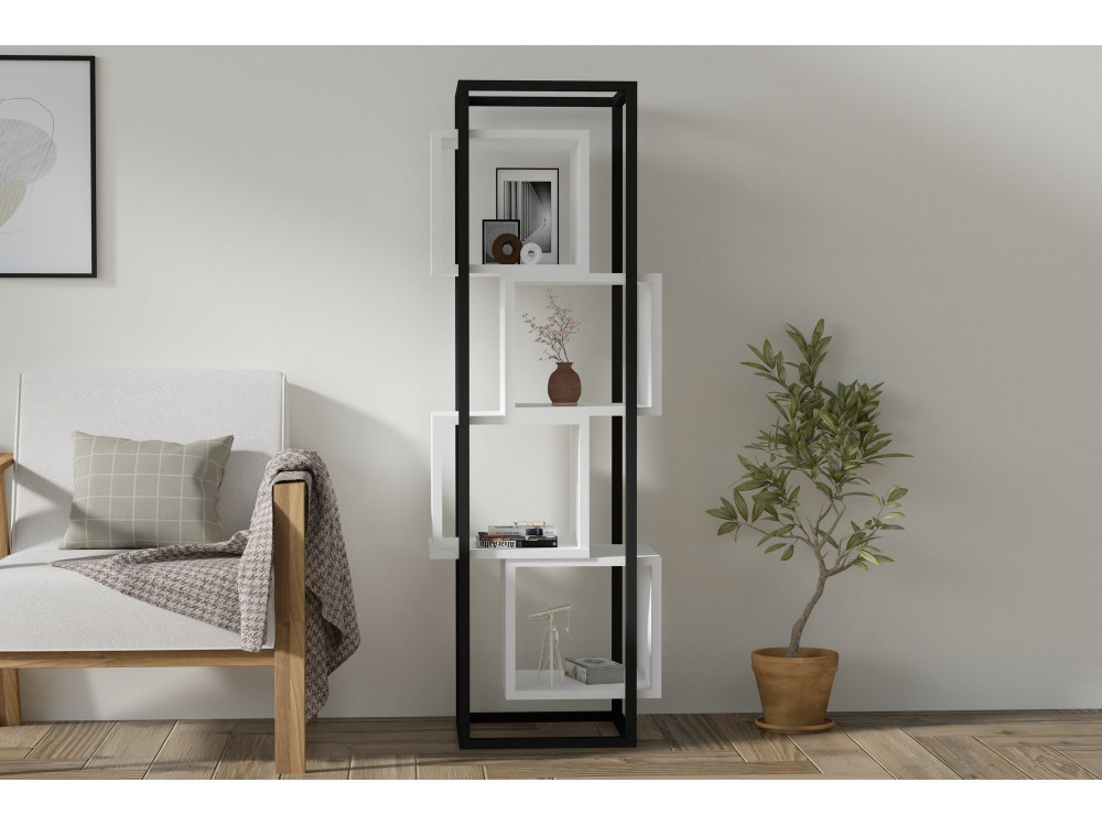 Bibliothèque en bois "Rabant" - 44 x 29 x 140 cm - Blanc