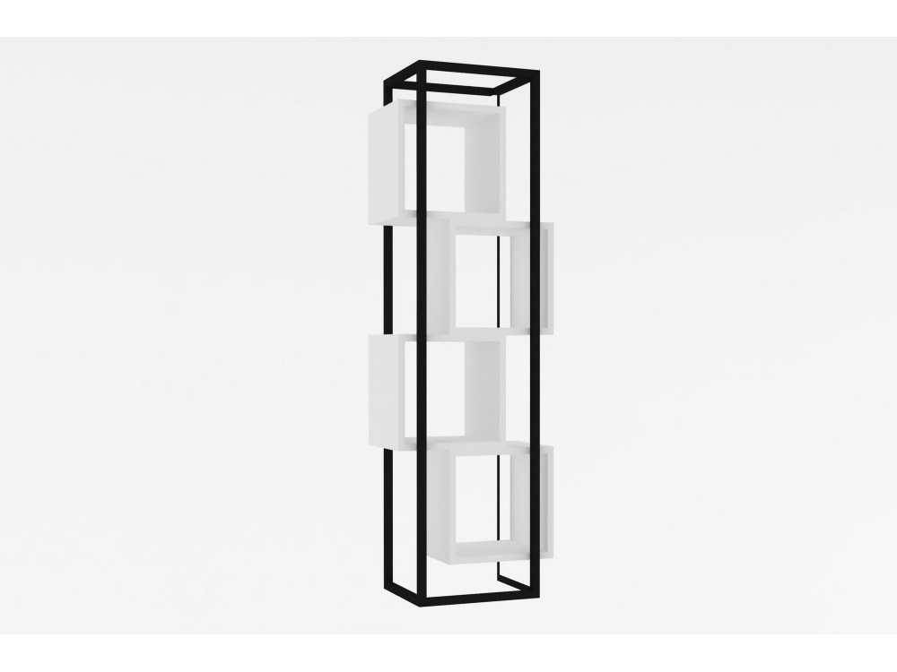 Bibliothèque en bois "Rabant" - 44 x 29 x 140 cm - Blanc