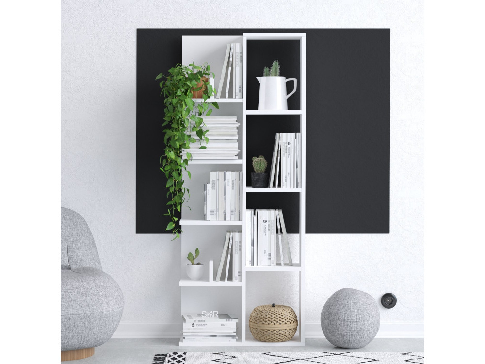 Bibliothèque en bois "Viva" - 60 x 18 x 150 cm - Blanc