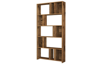 Bibliothèque en bois "Lima" - 90 x 20 x 180 cm - Noyer