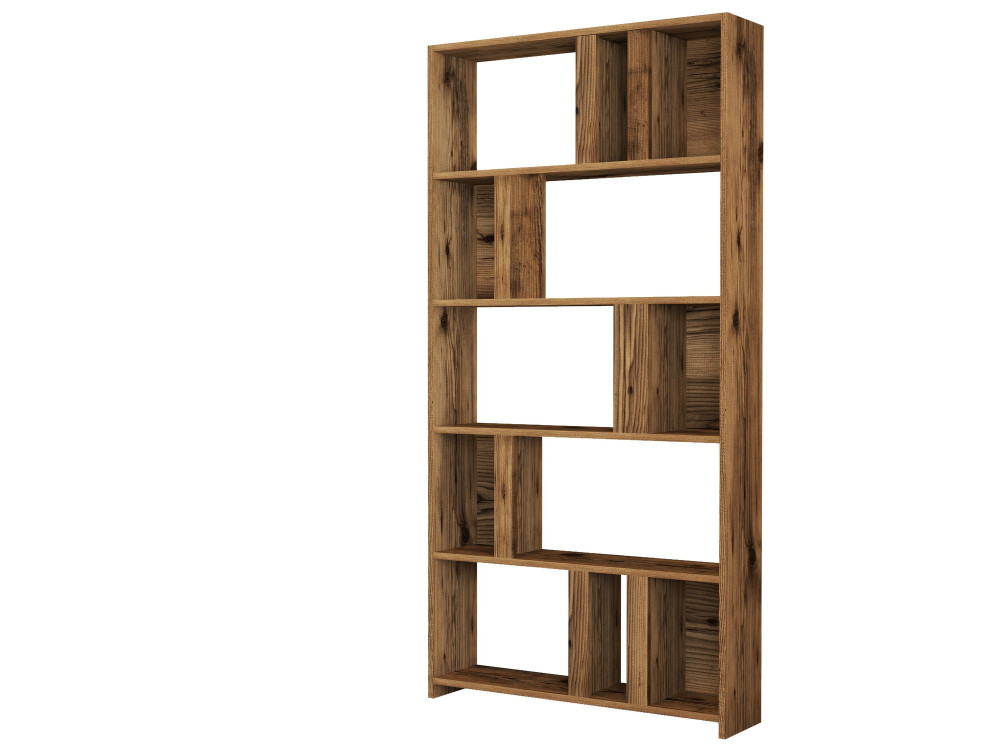 Bibliothèque en bois "Lima" - 90 x 20 x 180 cm - Noyer