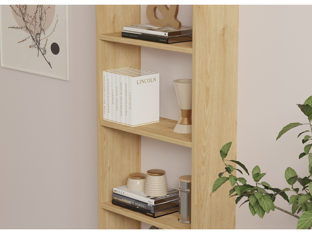 Bibliothèque en bois "New" - 50 x 19 x 160 cm - Chêne