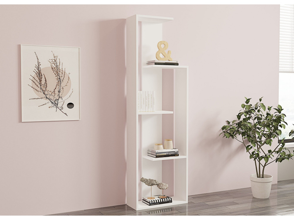 Bibliothèque en bois "Wand" - 50 x 19 x 160 cm - Blanc