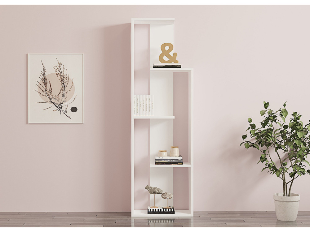 Bibliothèque en bois "Wand" - 50 x 19 x 160 cm - Blanc