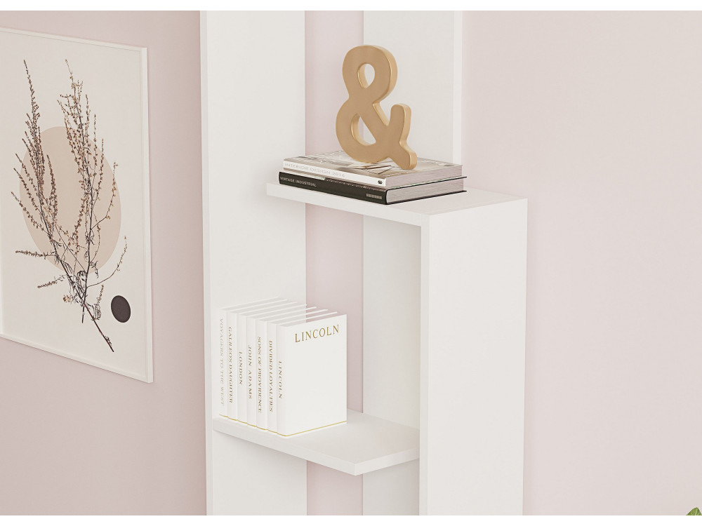 Bibliothèque en bois "Wand" - 50 x 19 x 160 cm - Blanc