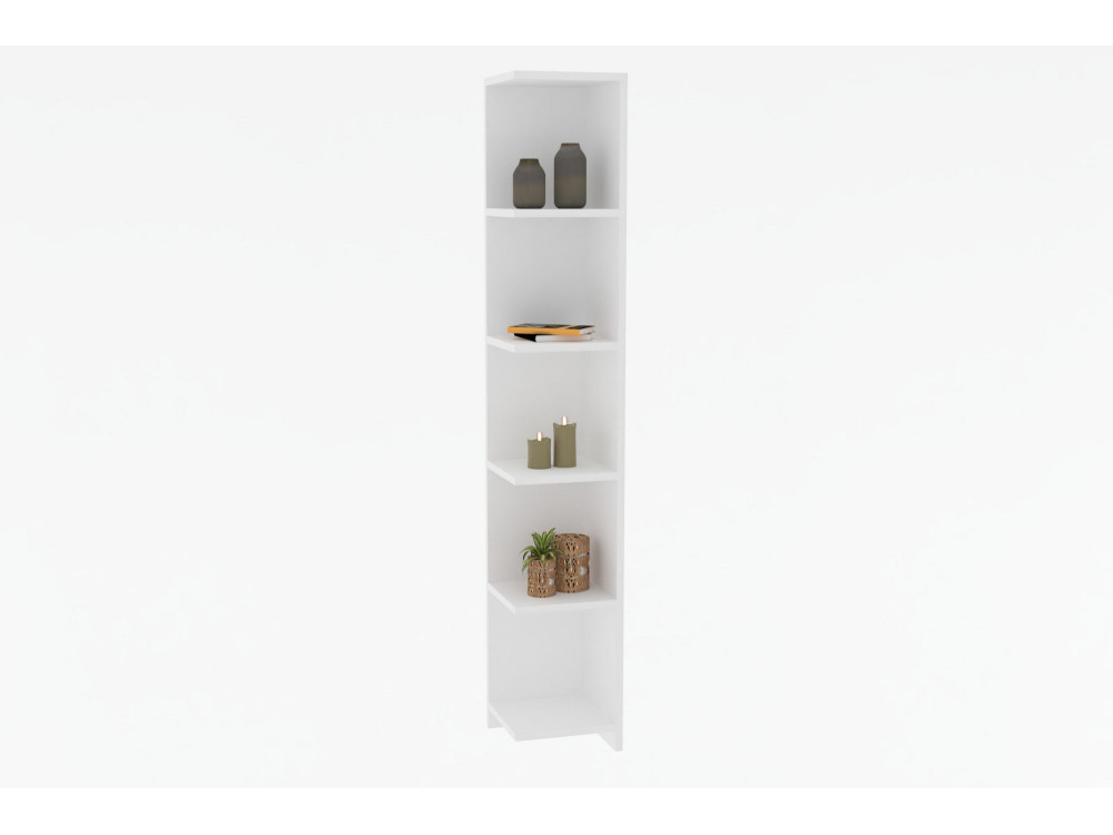 Bibliothèque en bois "Ravella" - 25 x 25 x 160 cm - Blanc