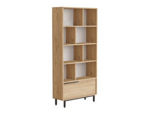 Bibliothèque en bois "Calvin" 83,9 x 29,5 x 175,6 cm - Noyer