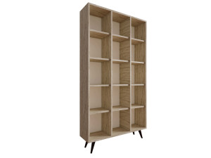 Bibliothèque en bois "Zipa" 100 x 25 x 184 cm - Travertin