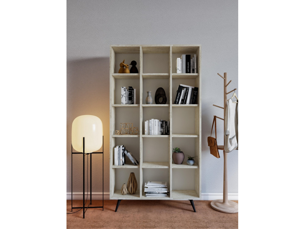 Bibliothèque en bois "Zipa" 100 x 25 x 184 cm - Travertin
