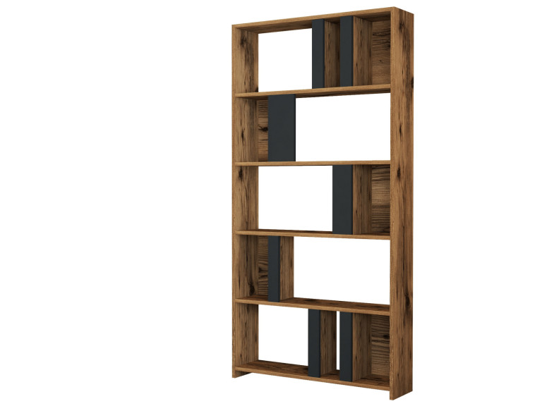 Bibliothèque en bois "Lima" 90 x 20 x 180 cm - Noyer