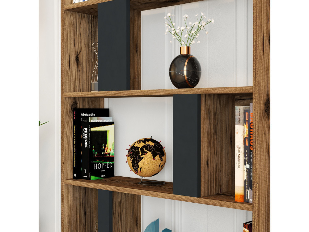 Bibliothèque en bois "Lima" 90 x 20 x 180 cm - Noyer