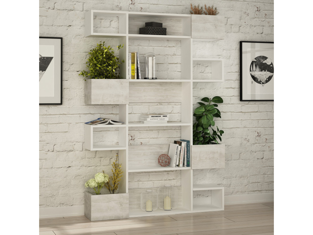 Bibliothèque en bois "Niho" 120 x 27 x 171 cm - Blanc