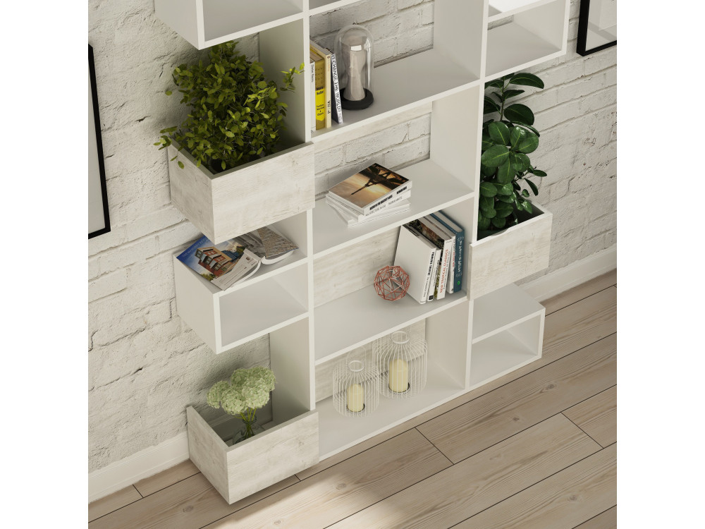Bibliothèque en bois "Niho" 120 x 27 x 171 cm - Blanc