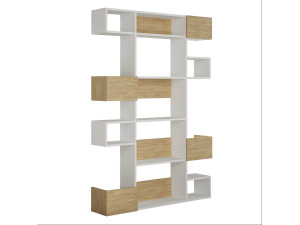 Bibliothèque en bois "Niho" 120 x 27 x 171 cm - Blanc