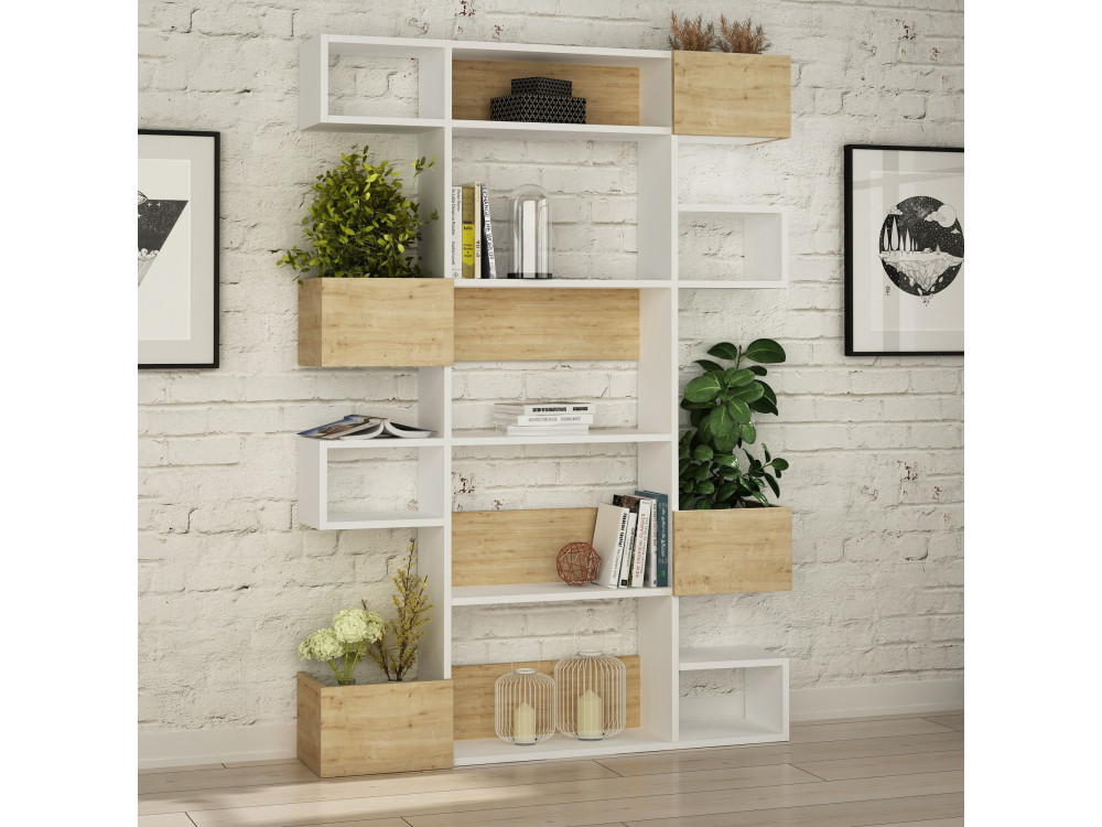Bibliothèque en bois "Niho" 120 x 27 x 171 cm - Blanc