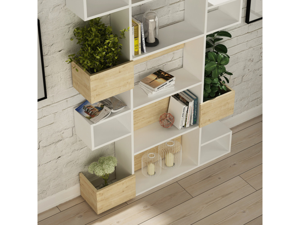 Bibliothèque en bois "Niho" 120 x 27 x 171 cm - Blanc