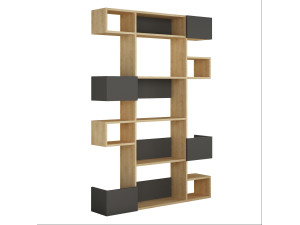 Bibliothèque en bois "Niho" 120 x 27 x 171 cm - Chêne