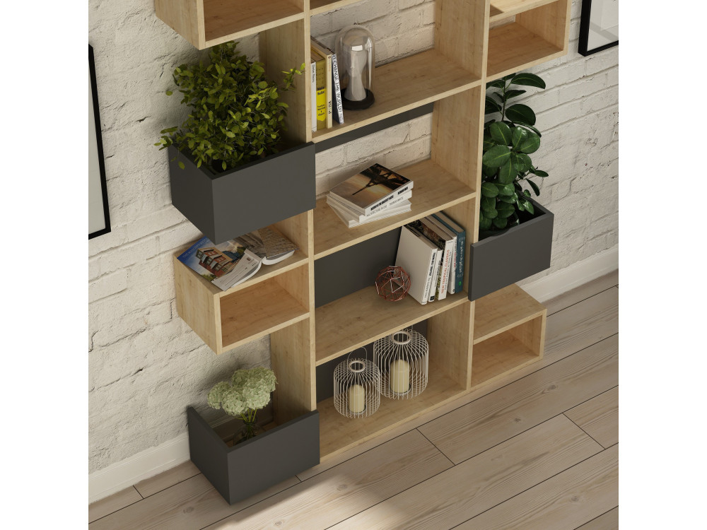 Bibliothèque en bois "Niho" 120 x 27 x 171 cm - Chêne