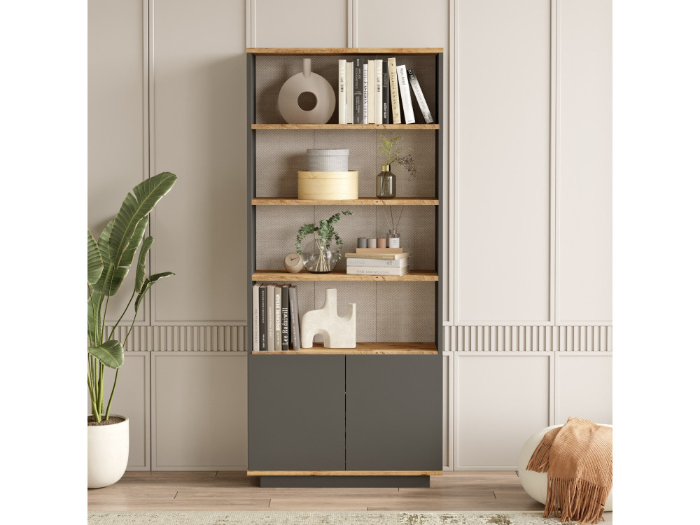 Bibliothèque en bois "Forlan" 75 x 26,8 x 168,3 cm - Pin atlantique