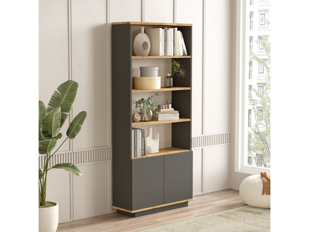 Bibliothèque en bois "Forlan" 75 x 26,8 x 168,3 cm - Pin atlantique