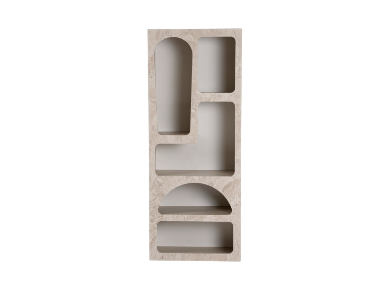 Bibliothèque en bois "Venüs" 60 x 32 x 150 cm - marbre travertin