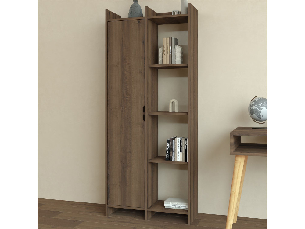 Bibliothèque en bois "Offer" 70 x 30 x 180 cm - Noyer antique