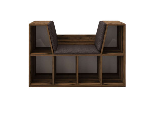 Bibliothèque avec assise en bois "Livora" - 103 x 30 x 63 cm - Marron