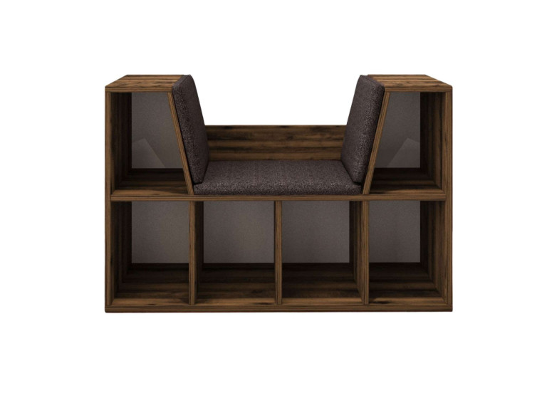 Bibliothèque avec assise en bois "Livora" - 103 x 30 x 63 cm - Marron