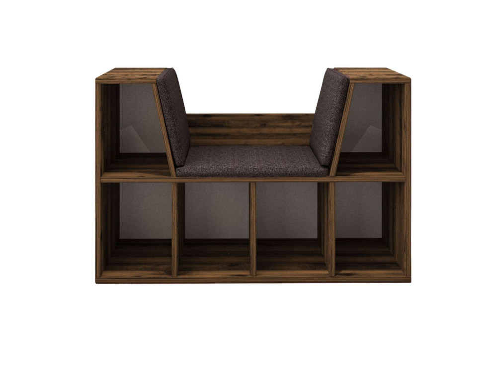 Bibliothèque avec assise en bois "Livora" - 103 x 30 x 63 cm - Marron