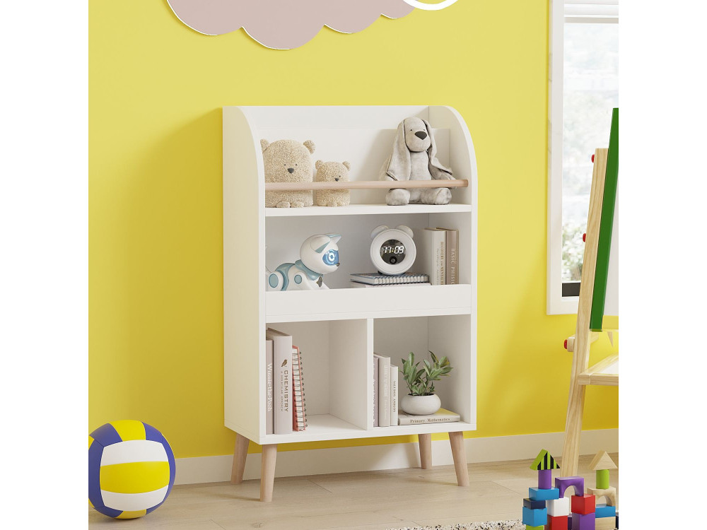 Bibliothèque en bois "Minola" - 60 x 30 x 102 cm - Blanc