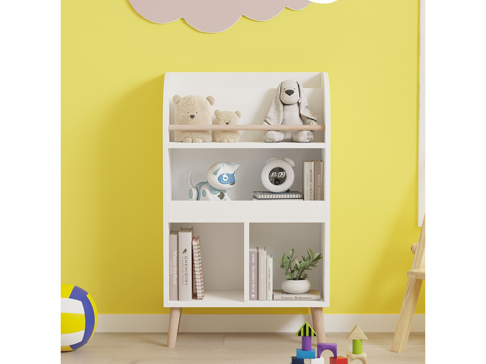 Bibliothèque en bois "Minola" - 60 x 30 x 102 cm - Blanc