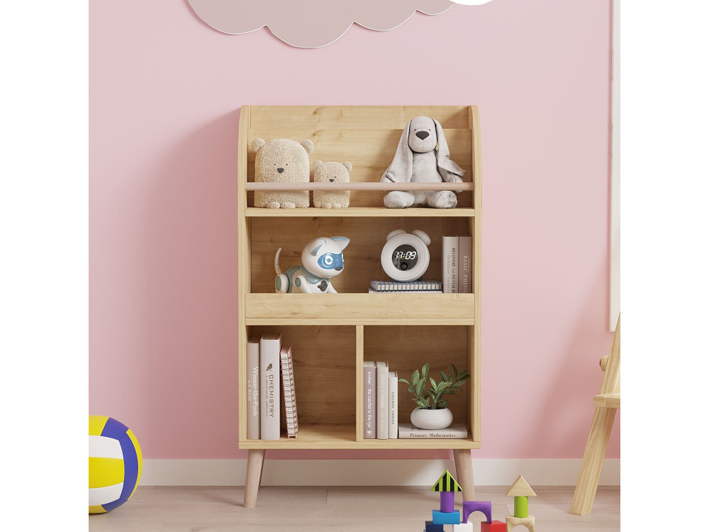 Bibliothèque en bois "Minola" - 60 x 30 x 102 cm - Beige