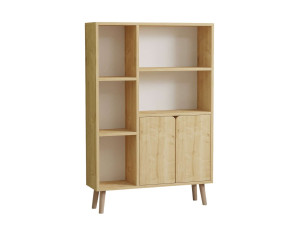 Bibliothèque en bois "Lumo" - 80 x 24 x 120 cm - Beige