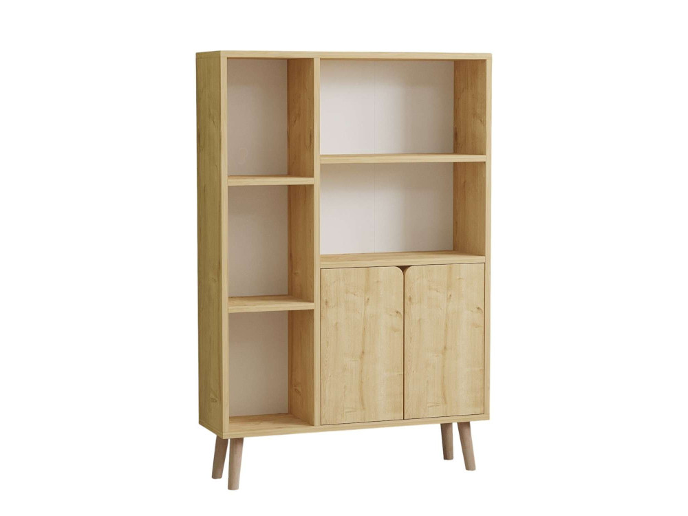 Bibliothèque en bois "Lumo" - 80 x 24 x 120 cm - Beige