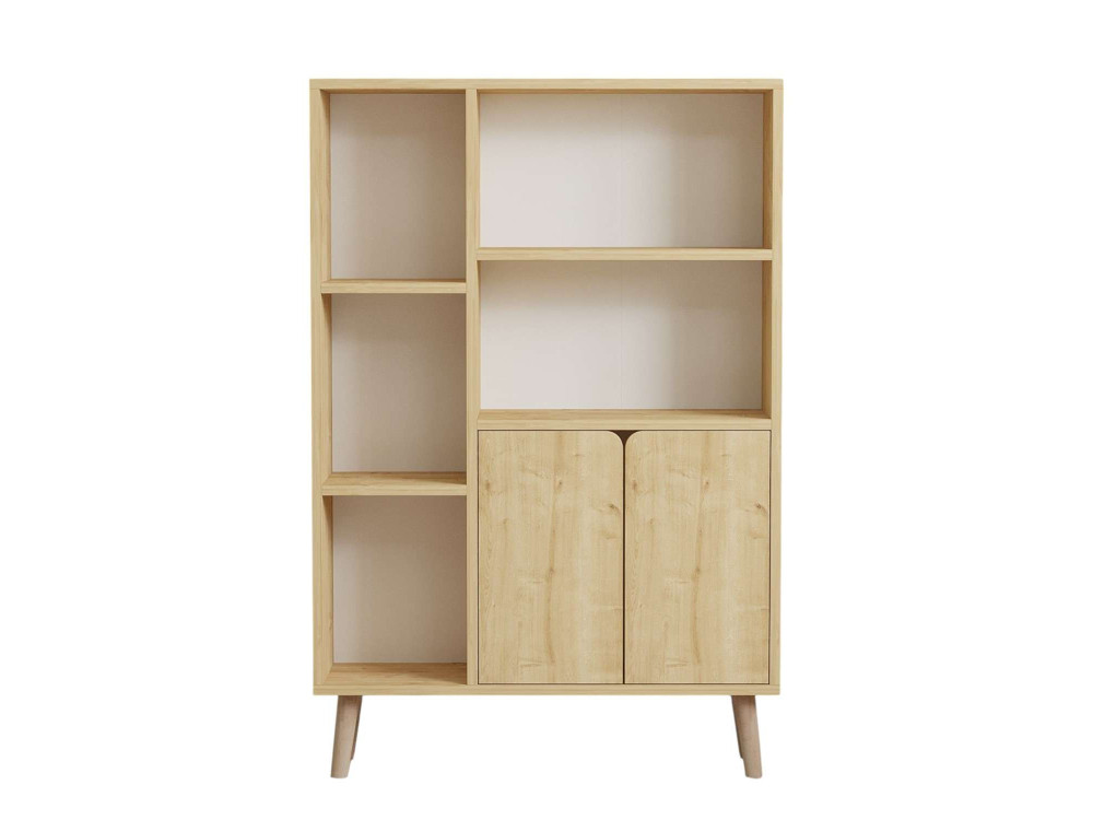 Bibliothèque en bois "Lumo" - 80 x 24 x 120 cm - Beige